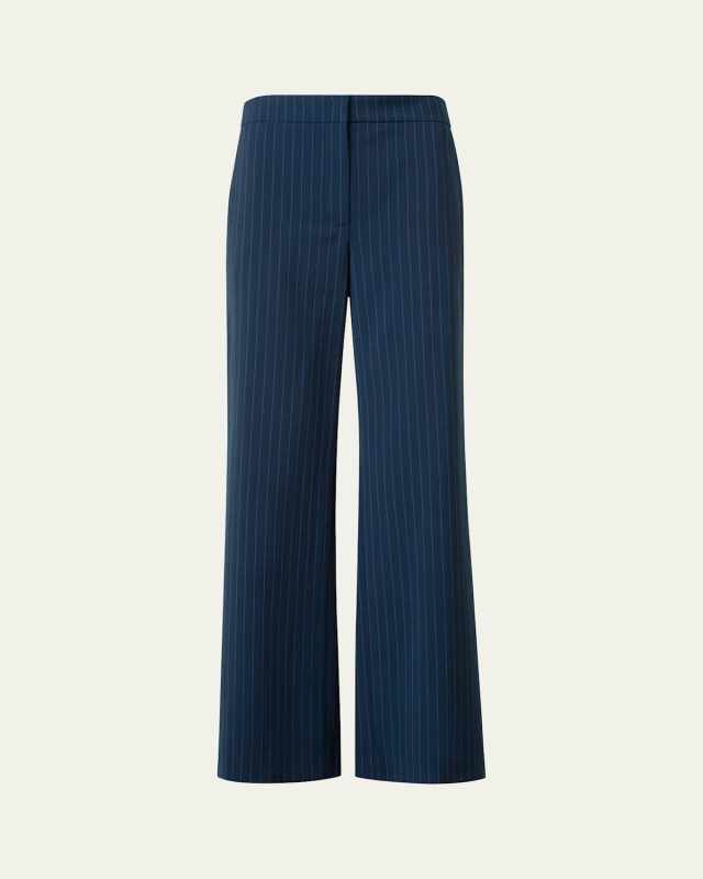 Marlon Striped Cool Wool Crepe Pants